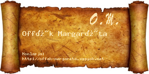 Offák Margaréta névjegykártya